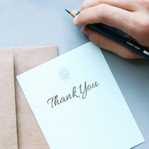 What to write in a thank you card.
