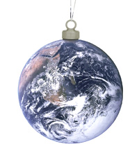 Earth World Christmas bauble.